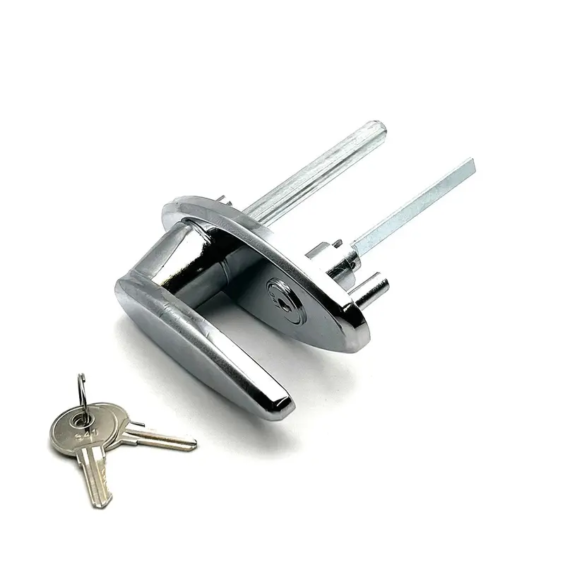 Adjustable Keyed Garage Door L-Handle Lock For 3/4"–2" Doors 1