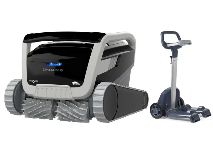Dolphin Explorer E70 Robotic Pool Cleaner With Transport Caddy 1