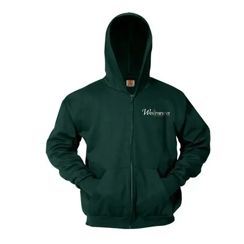 Green Full-Zip Hoodie – Unisex School Uniform 1