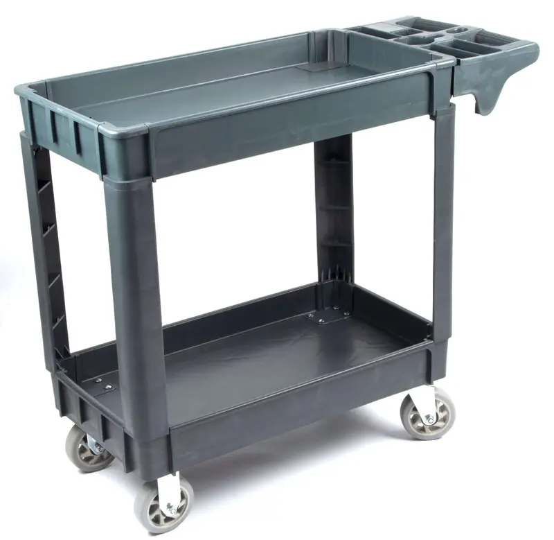 Heavy-Duty Rolling Utility Cart – 600 Lb Capacity, Hdpe Shelves, 5-Inch Locking Casters 1