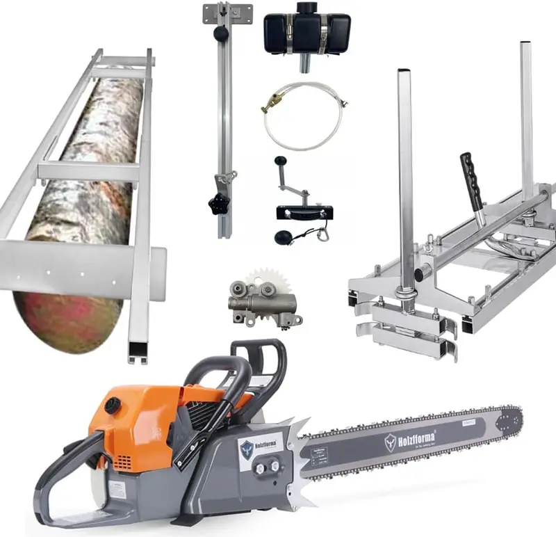 Holzfforma G888 Milling Kit: 6-Unit Setup With 48" Bar, 9Ft Rail, Winch, Auxiliary Oiler & High-Output System 1