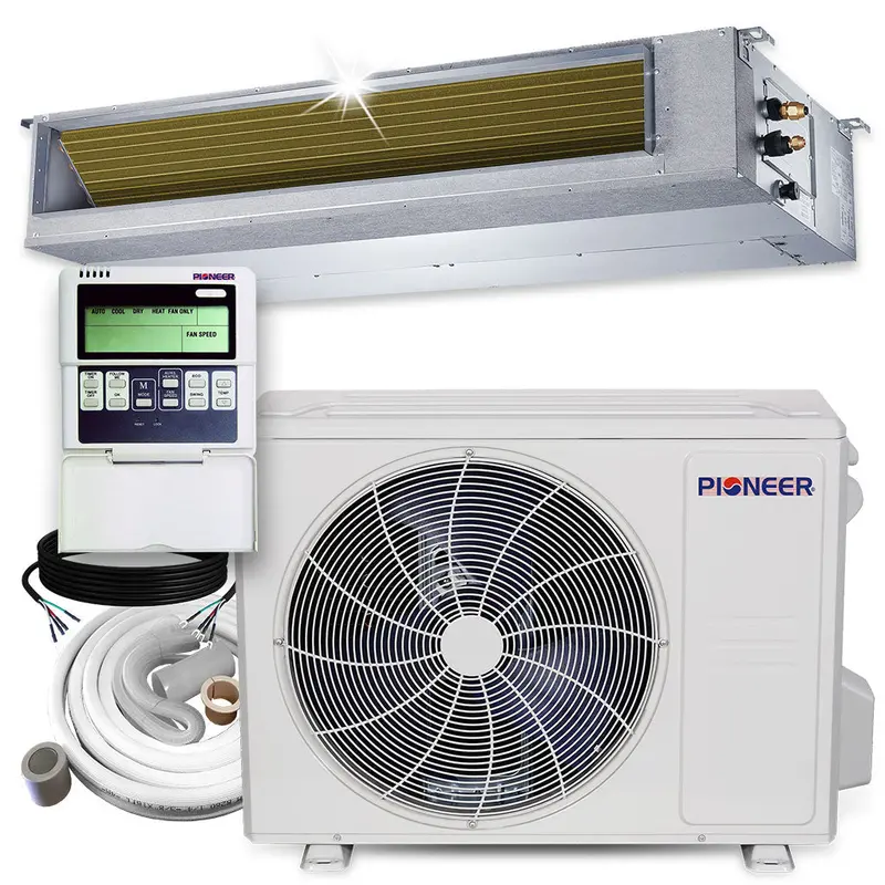 Pioneer 24,000 Btu Concealed Ducted Mini-Split — 19 Seer2, Energy Star, 230V Ceiling-Installed Heat Pump 1