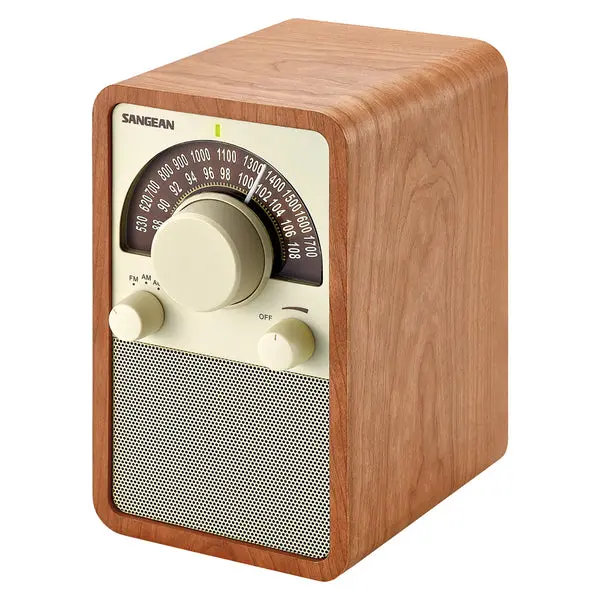 Sangean Wr-15Wl Vintage-Style Wooden Cabinet Am/Fm Analog Radio 1